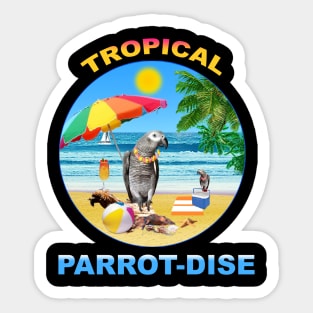 African Grey Timney Parrot Tropical Sticker